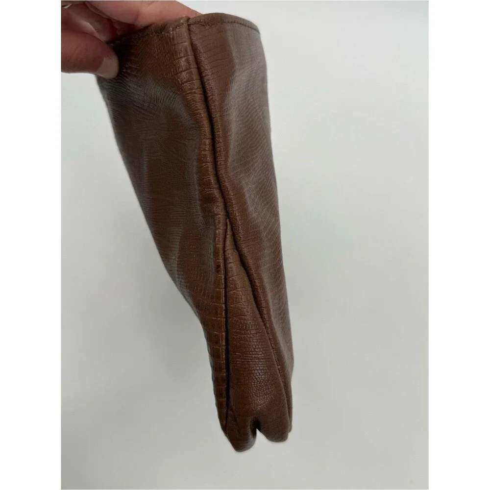 Unbranded Vintage Brown Faux Leather Clutch Bag Wristlet